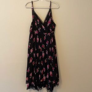 Torrid black floral dress.